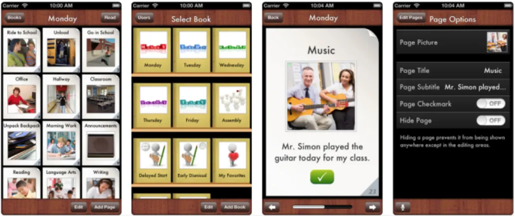 Figure 2.12: Multiple screenshots of the "i Get... My Schedules at Schools" application.