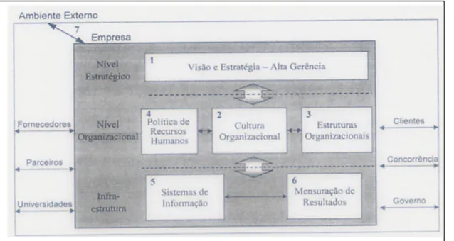 Figura 5: gestão do conhecimento: planos e dimensões  Fonte: Terra (2000:71)