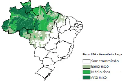 Figura 1.1 – Classificação das áreas de risco para todo Brasil no ano de 2009,  segundo o risco de transmissão