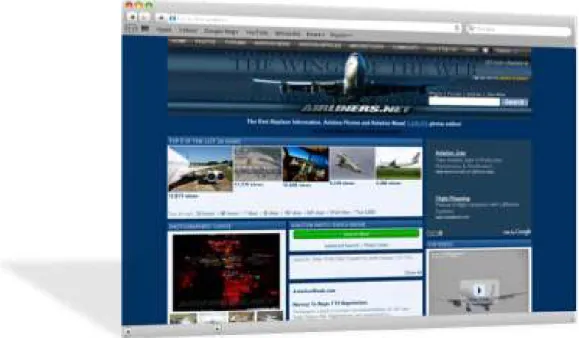 Figura 3.4. O portal airliners.net, o maior e mais visitado site de aviação na internet.