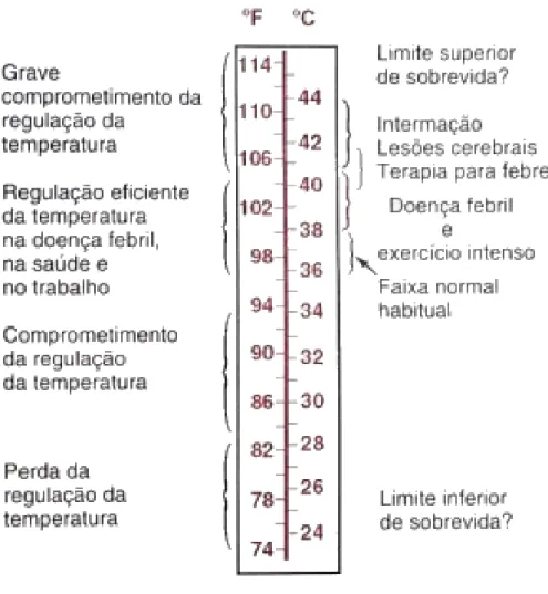 Figura 7 - Faixa de temperatura corporal em diferentes condições     