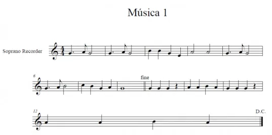 Figura 8 - Música 1 (sem dinâmicas) 