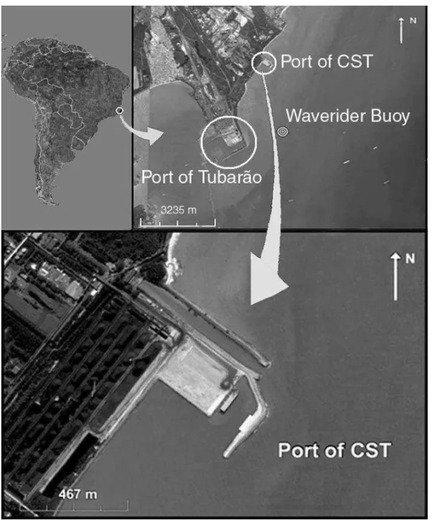 Fig. 1 – The study area, off of the city of Vitória, Espírito Santo State, Southeastern Brazil