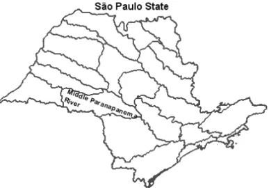 Fig. 1 – Study area showing the Middle Paranapanema Valley.