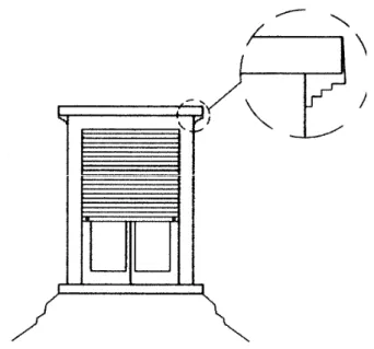 Figura 31 – Tipologia de fendilhação de rebocos nas zonas de apoio do lintel (F-C1) e a partir das esquinas inferiores  da abertura (F-C2) devido à concentração excessiva de esforço 12 