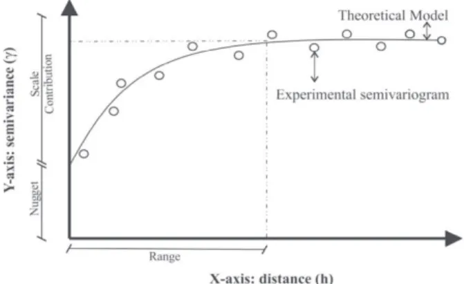 Figure 2 - Experimental semivariogram - theoretical graphical  representation.