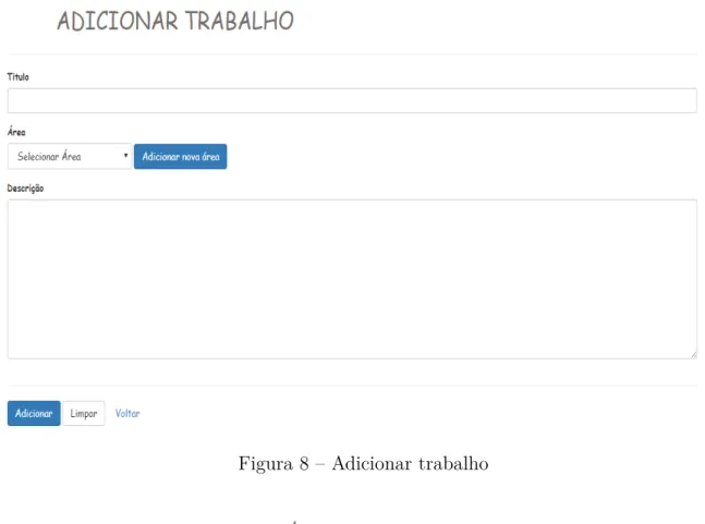 Figura 8 – Adicionar trabalho