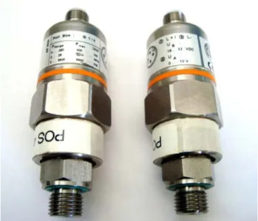 Figura 4.5: Transdutores de pressão utilizados para medição da força axial  aplicada  pelo cilindro hidráulico