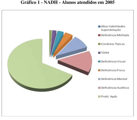 Gráfico 1 - NADH - Alunos atendidos em 2005 