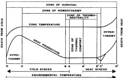 Figure 2.2. Critical temperatures and zones (Source: Bianca, 1976). 