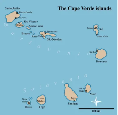 Figure 1- Map of Cape Verde. Adapted from CapeVerdeWeb (http://www.capeverdeweb.com). 