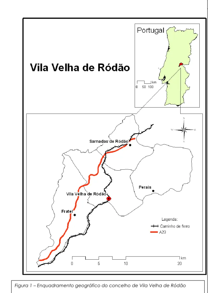 Figura 1 – Enquadramento geográfico do concelho de Vila Velha de Ródão 