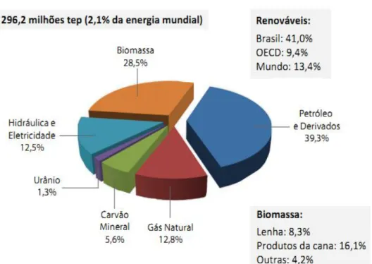 Figura 3.1 Oferta Interna de Energia no Brasil – OIE (%) Fonte - BRASIL, 2013 