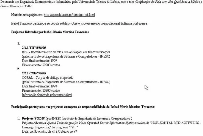 Figura 5: Procura de Isabel Trancoso no busca por pessoas 