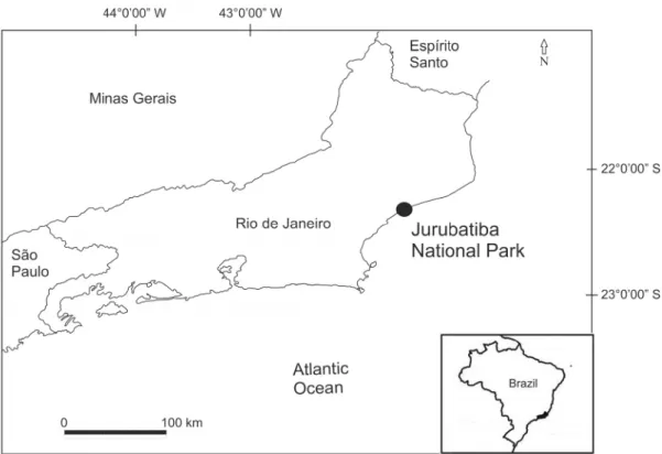 Figure 1 - Location of the Jurubatiba National Park, Rio de Janeiro state, southeastern Brazil.