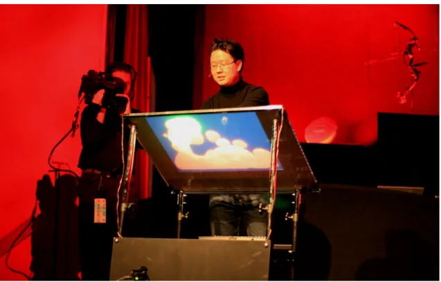 Figura 3: Jeff Han | Demonstração no TED Conferences do sistema Frustrated Total Internal Reflection (FTIR) (Fevereiro  2006) 