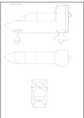 Figure 1.2 - Airplane UFU-1 initial sketch. 