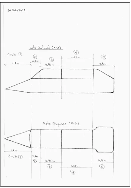 Figure 1.3 - Airplane UFU-1 initial sketch. 