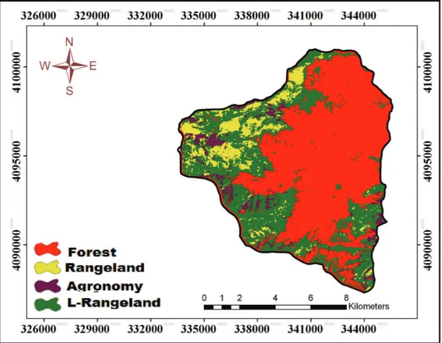 Figure 2 - Land uses map of 2013 with maximum likelihood classification method.
