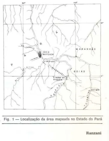 Fig.  1 - Localização  da  área  mapeada  no  Estado do  Parã 