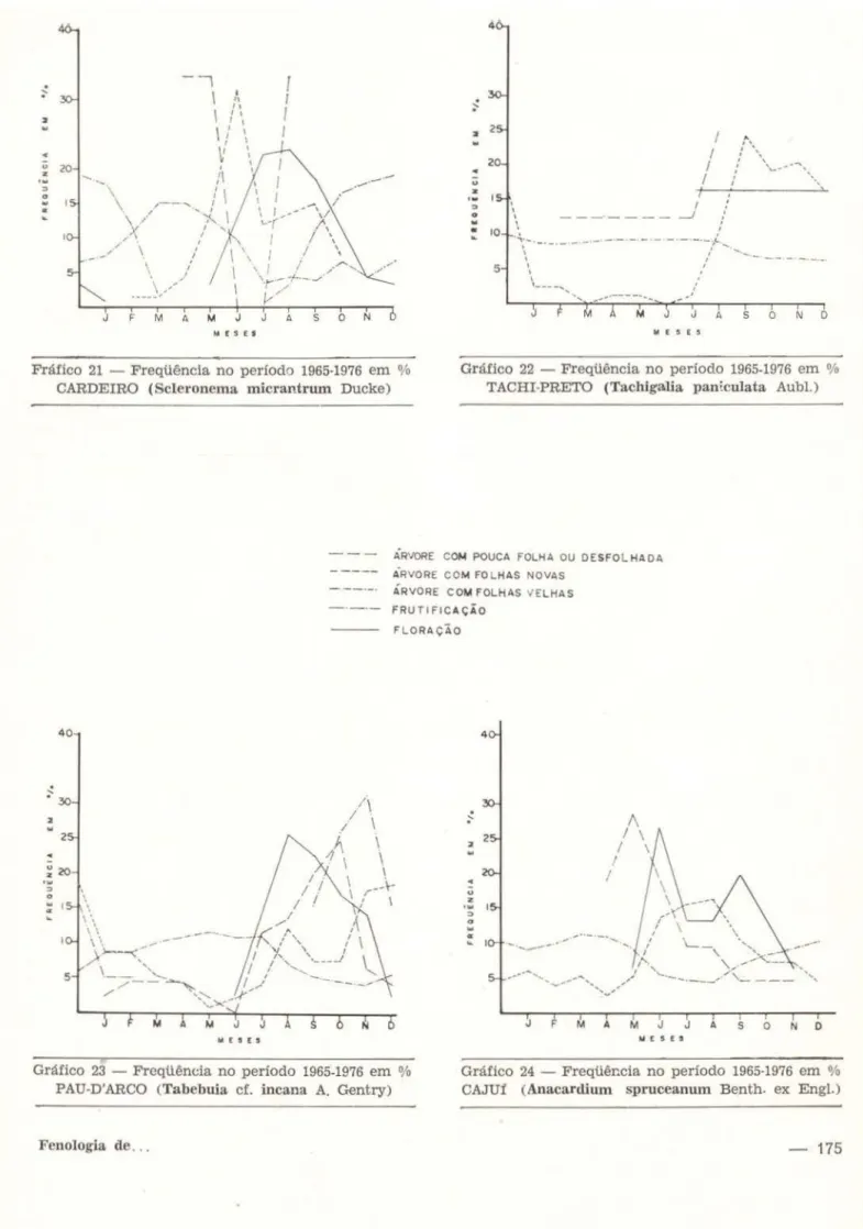 Gráfico  22  - Freqüência no  periodo 1965-1976  em %  TACHI-PRETO  (Tachigalia  pan~culata  Aubl.) 