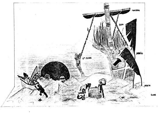Figura 12: Desenho de Salazar para o cenário de Vinte Anos de Amor e Aventura de Visconde de Savarry