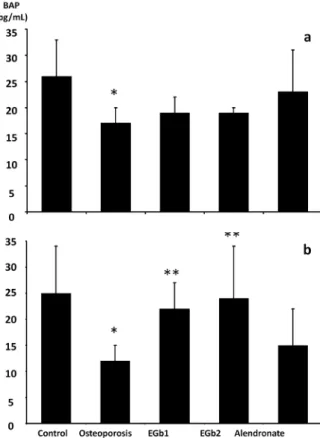 Figure 2 - Bone mineral density (BMD) using dual-energy  x-ray absorptiometry. a - 20 days of treatment