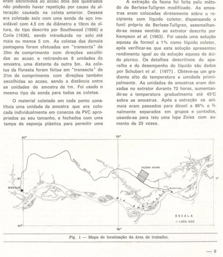 Fig. 1 — Mapa de localização da área de trabalho. 