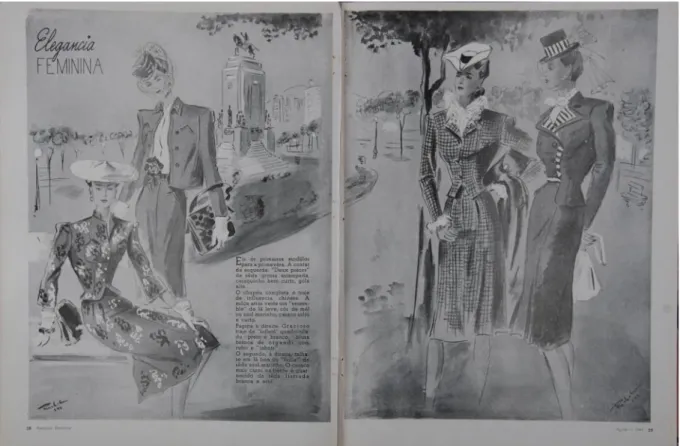 Figura 13: Seção Elegância Feminina, publicada na edição de agosto de 1943.  
