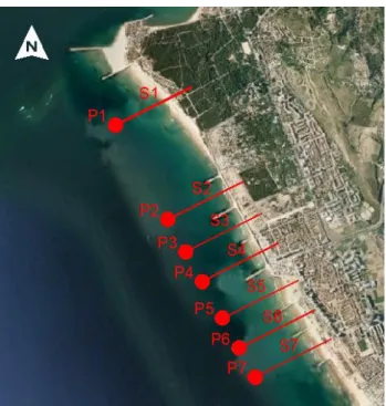 Figura 1.1. Localização dos pontos que caracterizam a agitação marítima (adaptado do Google Earth)  Tabela 1.1