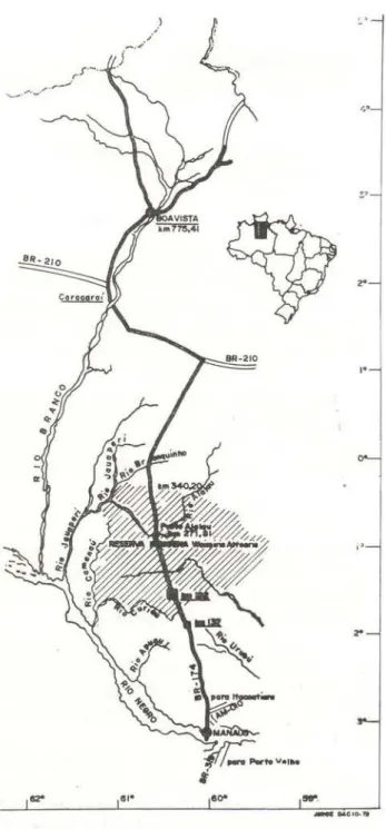 Fig.  1  - Mapa  da  região  de  estudo,  com  indicação  da  área  de  coleta  (  •  ) 