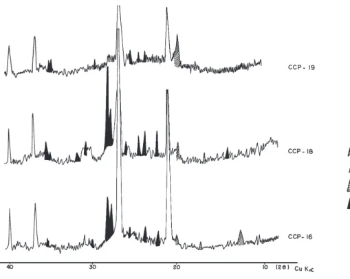 Figure 7 - The mineralogical composition on the diagram quartz-feldspars-kaolinite.