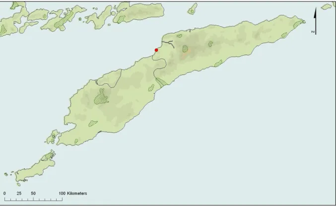 Fig. 9. Distribution of Cressa australis in the island of Timor. 