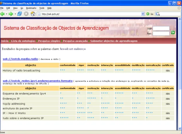 Figura 25 – Interface gráfica do protótipo do sistema de classificação 