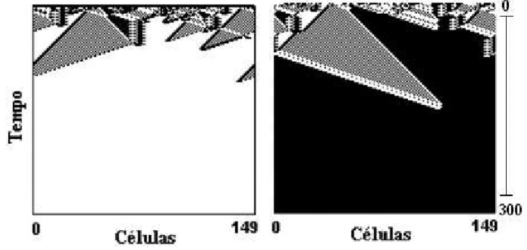 Fig. 3.8: Diagrama de padrões espaço-temporais para um AC que executou corretamente a TCD [28].