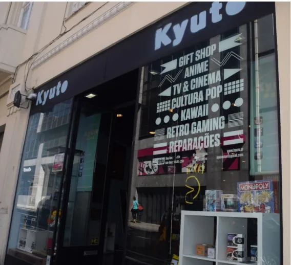 Figura 10 Entrada da loja geek Kyuto no Porto  Fonte: foto da autora 