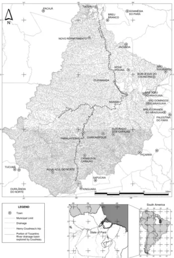 figure  1  -  Portion  of  Tocantins  River  drainage  basin  corresponding  to  the  route explored by Coudreau.