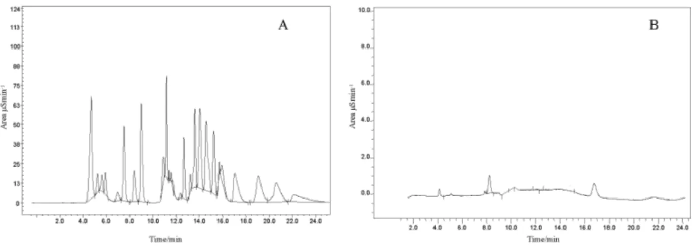Figure 3 - Chromatograms typical obtained of the run system with preconcentration process