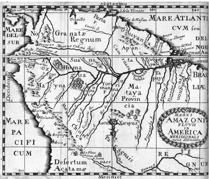Figure 4. New drawing of the Great Amazon River in South America, by the Count de Pagan (1655)