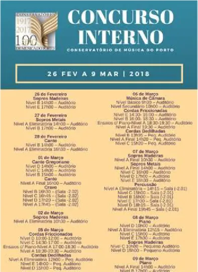 Fig. 12 – Cartaz do Concurso Interno do CMP de 26 de fev. a 09 de mar. de 2018 
