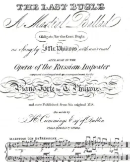 Fig. 18 – Página de título da obra The Last Bugle de Thomas Phillipps. 