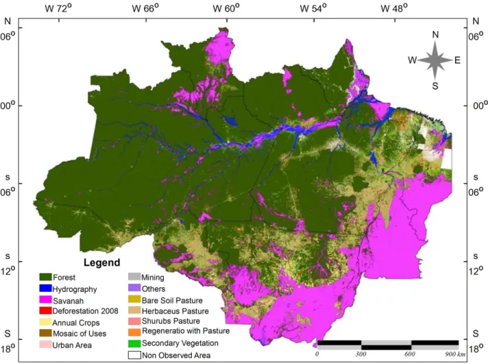 Figure 4. TerraClass 2008 map for the entire Brazilian Amazon. This figure is in color in the electronic version.