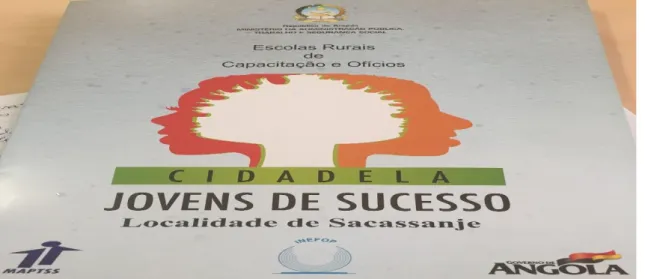 Figura 2: Cartaz do Centro de Sacassanje - foto tirada no dia 15.03.2016 - Lopes 