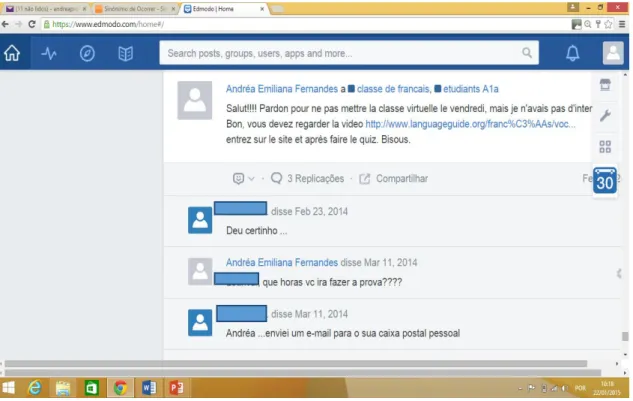 FIGURA 9: Seção de postagens no Edmodo. 