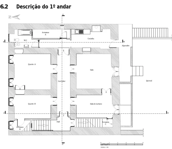 figura 6.6  − Planta do 1º andar pré-existente. 