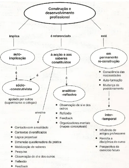 Figura 5 — Processo de construção e desenvolvimento profissional (Roldão,2010, p.16) 