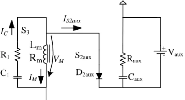 Fig. 7: Equivalent circuit for the “down” transition operation mode  The electrical equations for this mode are: 