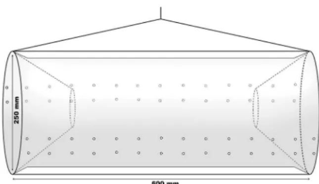 Figure 1 -  Representation of the plastic trap used for collections  of Macrobrachium amazonicum (Heller, 1862) at the studied  region