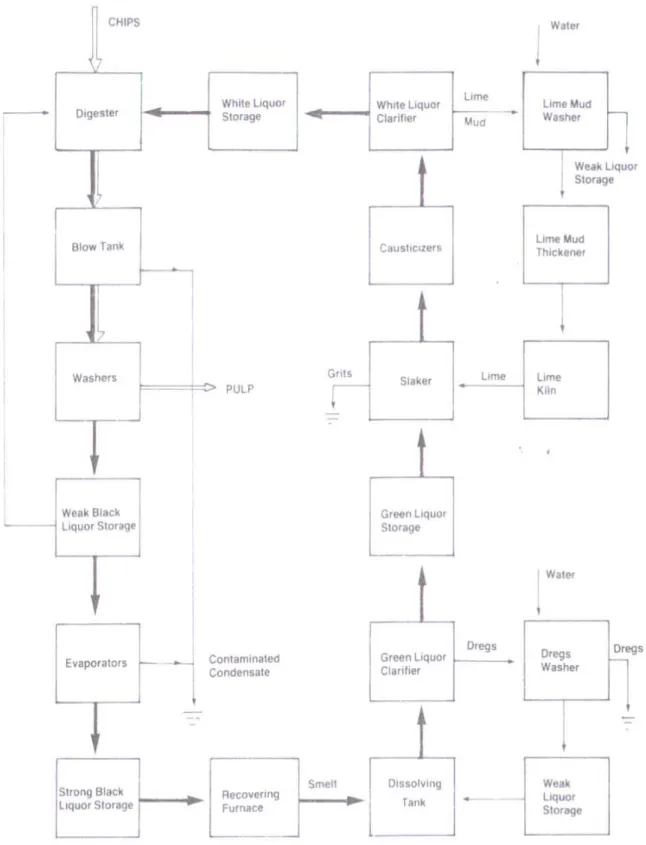 Figura 6 Flowsheet do processo kraft.  [13]