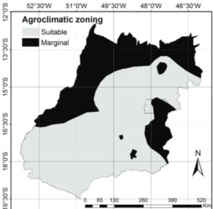 Figure 7. Agroclimatic zoning of Jatropha for the state of Goiás. 